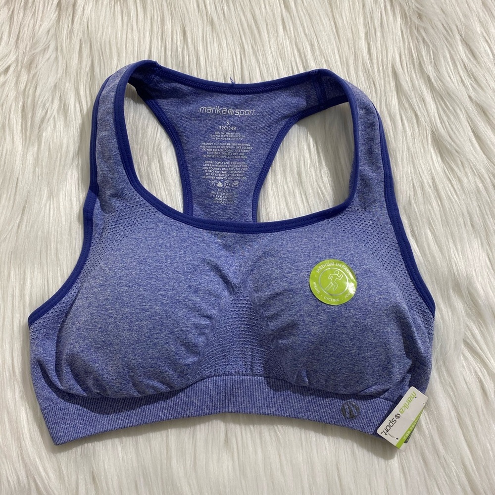 Marika Sport Bra Shoulder Straps Purple Size S